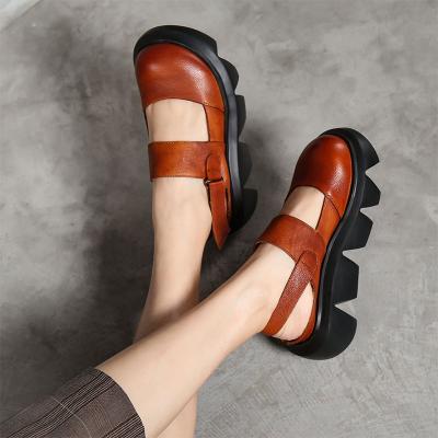 China Women's Shoes Women's Vintage Wedge Sandals Summer Sandals Height Increasing Flat Women's Platform Sandals for sale