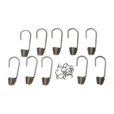 China Custom OEM Stainless Steel Spiral Guides Shock Cord Bungee Hooks for sale