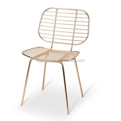 China Best Seller Easy Clean Popular Wire Chair In Gold Plating for sale