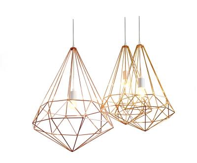 China Home Furniture Lampshade Frame Geometric Metal Wire Shade Room Lamp Shade For Lamps For Hotel, Restaurant for sale