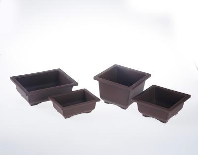 China Wholesale hot sale cheap price durable finely processed resin bonsai pot for Succulents for sale