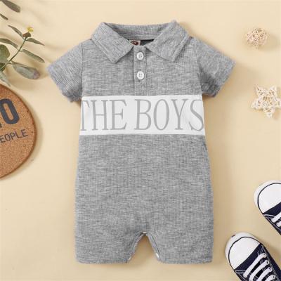 China Handsome Baby Boy Romper Summer Cotton Short Sleeve Overalls Newborn Baby Clothes Toddler Slim Suit for sale