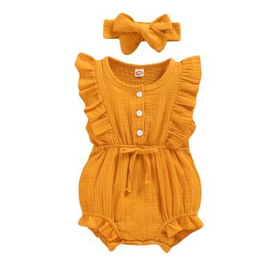 China INS lovely hot style ruffle sleeveless ruffle baby clothes girl kids rompers toddler clothing boutique newborn babies clothes for sale