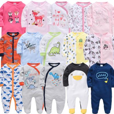 China Wholesale Cute Printing Lovely Newborn Baby Romper Girls Jumpsuits Boys Body Suit Custom Label Baby Clothes for sale