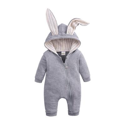 China Lovely Newborn Baby Clothes With Hooded Central Institute Of Statistics Wish Zipper One-piece Large Rabbit Ears Amazon Hot Selling Foreign Trade for sale