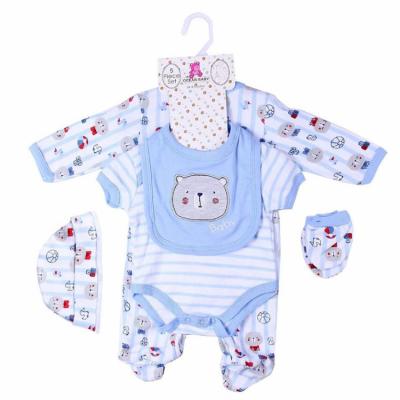 China Lovely 5 Pcs sets newborn baby clothes outfits gift romper jumpsuit body bib bib wholesale kids clothes mainstream cotton shops for sale