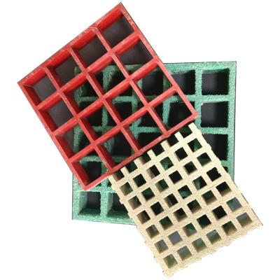 China Modern Hebei square mesh 38mm Plastic FRP Grating Sheet smooth surface frp car wash trench drain grating price molded frp grating floor for sale