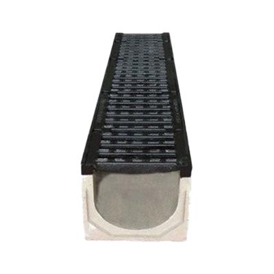 China Modern Grate U 150mm Width 190mm Height 1000mm Length Type Drainage Polymer Concrete Drainage Channel For Gutter Trench Drain System for sale