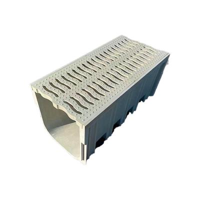 China Modern Width 130 mm length 1000 mm concrete resin drainage trench channel Resin concrete channel drainage trench cover drain grate for sale