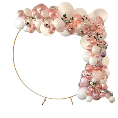 China Easily Assembled White Gold Color Metal Circle Backdrop Round Backdrop Stand Circle Arch For Party Decoration Wedding Arch Flower Ring for sale