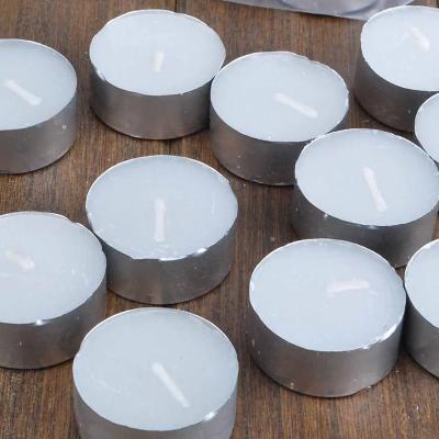 China Birthdays Cylindrical White 6 Hour Long Burn Night Light Candles Unscented Tealight Smokeless Tea Lights for sale