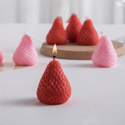 China Birthdays Hot Sale Pink Red Cute Mini Christmas Strawberry Shaped Candle Party Decoration Gifts Birthday Candles for sale