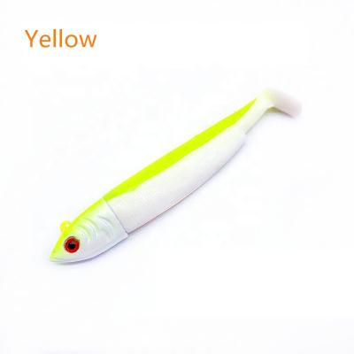 China Soft Lure Baits Red Head Body White Eel Fishing Lure Lead Jig Leader Baits PESCA Tackle Wobblers Lures As Description for sale