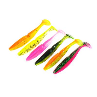 China soft lure 5pcs shad lure 90mm paddle tail segments soft plastic fishing lure 90mm 6.7g for sale