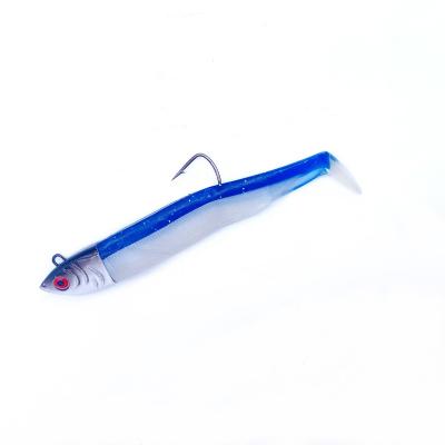 China Lead Head With Soft Plastic Body Lure Lead Jighead Fishing Lures Sea Attached Soft Lure Large As Description for sale