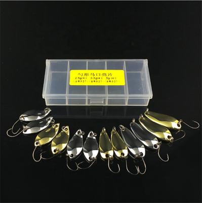 China Colorful 2.5g Metal Trout Lure Fishing Spoon Single Hook Metal Fishing Lure Tackle Mixed Sizes for sale