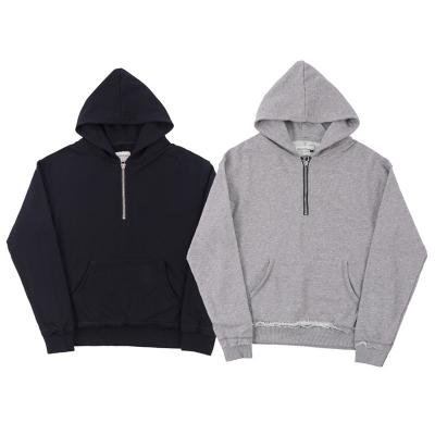 China Sustainable Fashion Thrown Side Zipper Korean Style Men Clothing Single Zipper Pocket Hoodies for sale