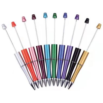 China Hot Selling Popular Add A Bead Jewelry Ball Pen Decorative Beaded Gift Pen Beadable Plastic Tip DIY Pen for sale