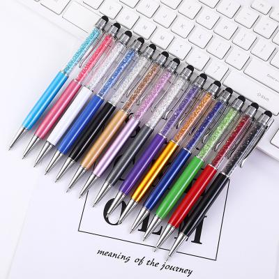 China Hot Popular Stylus Pen Diamond Crystal Pen Cute Promotion Touch Empty Crystal Tube Glitter Ball Metal Pen Sale for sale