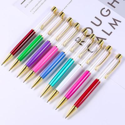 China Popular High Quality Steel Body Metal Tube Floater Barrel Pen DIY Multicolor Empty Floating Ball Pen With Copper Fitting for sale