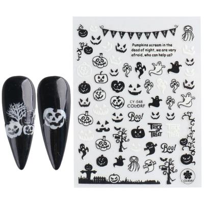 China 3d Nail Art DIY Decoration Factory Wholesale Halloween Gel Nail Art Stickers Glow-in-the-Dark for sale