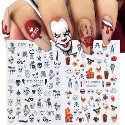 China 3d Nail Art DIY Decoration New Arrival Halloween Holiday Pumpkin Skull Maple Leaf Nail Art Sticker Decal Nail Art Decoration for sale