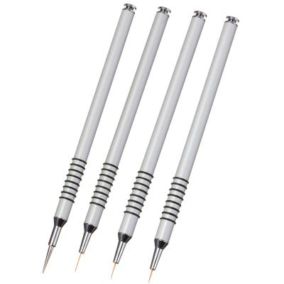 China Beauty Painting Tools Wholesale Aluminum Handle Nail Dot Drill Painted Line Drawing Pen Brush Nail Art Dotting Tool for sale