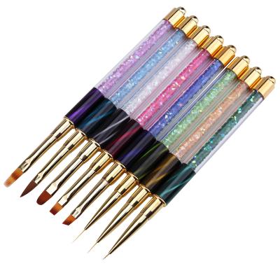 China Beauty Painting Tools Popular New Products 8 Pieces UV Gel Acrylic Nail Brushes With Different Design Design And Nail Art Painting Brush for sale