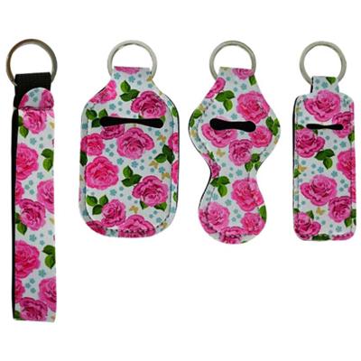 China DIY Safety Popular Key Chain Set For Women Lip Balm Stick Gloss Balm Holder Sanitizer Key Chain Holder for sale