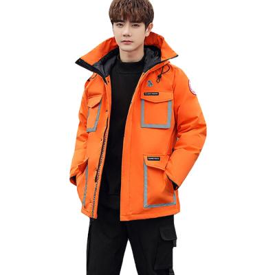 China Canada Style Customized Men's White Goose Hidden Oversized Parka Reversible Logo Down Stripper Winter Overcoat Down Jackets For Men 2021 for sale