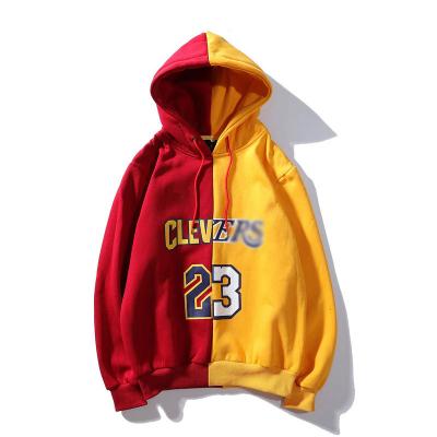 China Breathable Customize High Quality Blank Unisex Men Simple Print Cotton Embroidered Oversized Basketball Hoodies Color Block Streetwear Shirt for sale