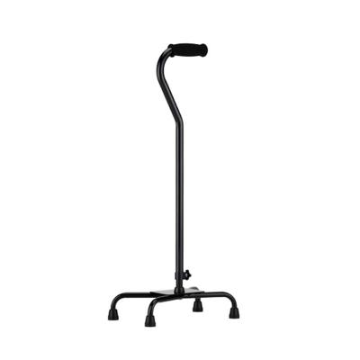 China Comfortable Aluminum Quadruple Cane Adult Handle Strong Wide Cane Stick For Elderly Walking Low Steel Swan Neck CA216 for sale