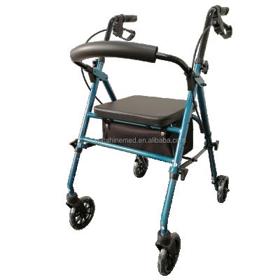 China Convenient Rollator Walker With Lightweight Aluminum Elder Seat RO514 Four Wheel Mobility Aids for sale