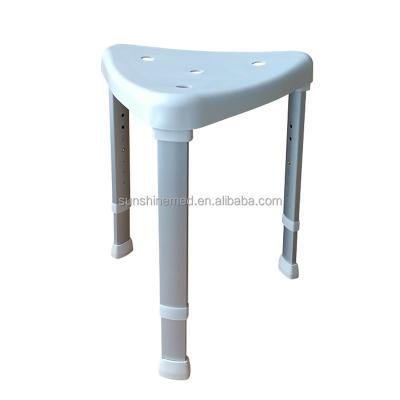 China Lightweight Aluminum Shower Stool Anti-Slip Rubber Triangle Stool Bathroom Bench Seat Tub Shower Chair For Elderly Disabled BA399 for sale