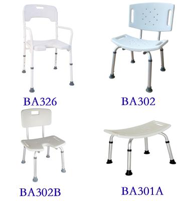 China Anti-Slip Rubber Height Adjustable Shower Chair With Backrest Bathroom Safety Chair For Elderly Disabled Shower Seat Bath Bench Shower Chair for sale