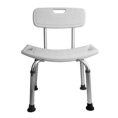 China BA302 Comfortable Bathroom Ease Aluminum Shower Chair With Backrest Shower Stools for sale