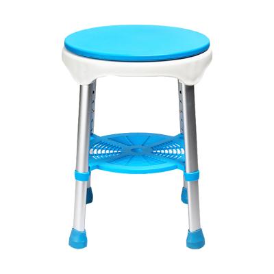 China Anti-Slip Rubber Bathing Chair Swivel Shower Stool Disabled Rotating Bathroom Shower Chair Bath Sneak Elderly Aluminum Shower Chair for sale