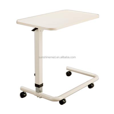 China Overbed Bedside Table OT706 U Base Medical Adjustable Overbed Table With Wheels Hospital And Home Use Bedside Table for sale