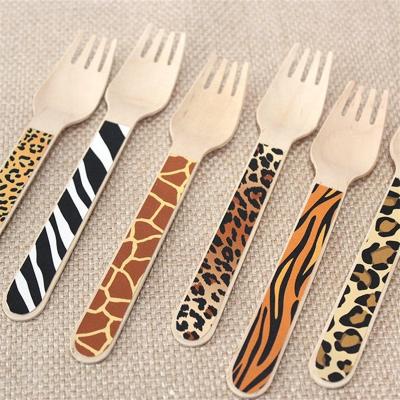 China Hot Selling High Quality 100% Birch Wood Wooden Spoon Cutlery Set 100% Camping Wooden Spoon and Fork for sale