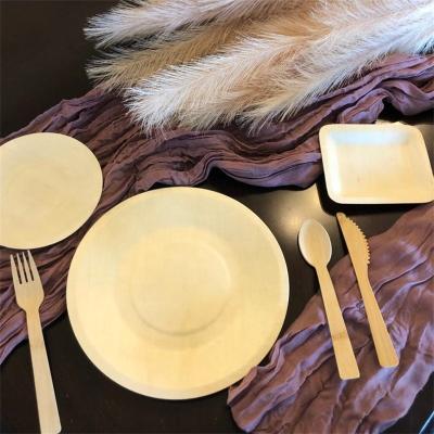 China 100% Natural Birch Wood Disposable Bulk Restaurant Cutlery Knife Fork Spoon Wooden Spoon For Wholesale for sale