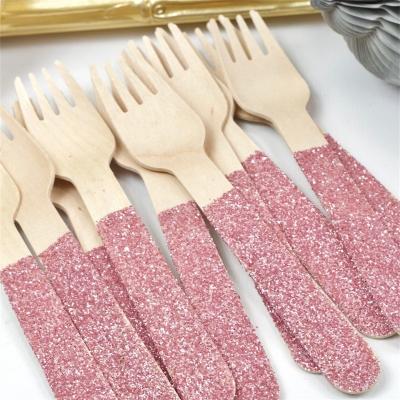 China 100% Amazon Birch Wood Vends Wooden Private Label Mini Wooden Fork Party Favor Disposable Wooden Salad Chip Forks for sale