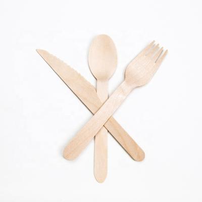 China Factory direct wholesale 100% disposable wooden spoon and fork mini birch wood for sale