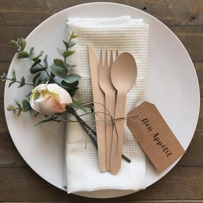 China 100% Eco-friendly Greenware Birch Wooden Spoon Cheapest Disposable Wooden Spoon China Factory Birch Wooden Small Ice Cream Spoon Fork Knife for sale