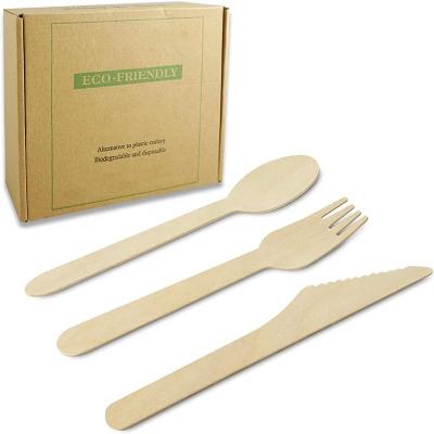 China Disposable 100% Natural 100% Birch Wood Spoon Spoon Individually Wrapped Wooden Cutlery For Food for sale