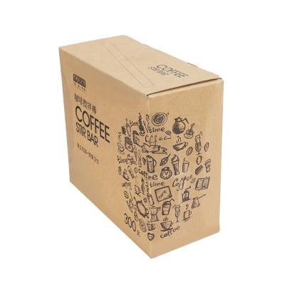 China Different Paper Wrapped Wholesale Disposable Wooden Stocked Coffee Stirrers for sale