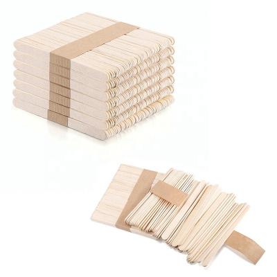 China Factory Direct Selling Viable Rectangle Disposable Wooden Ice Cream Sticks For DIY Popsicle Craft Natural Wooden Sticks for sale