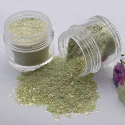 China Air Dry OEM Factory Wholesale Custom World Best Selling Products Glitter 2in1 Green Nail Acrylic Dipping Powder For Nails Beauty for sale