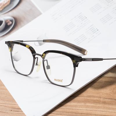 China Blue Filter Glasses Customized Design Original Luxury Square Glass Glasses Pure Titanium Frame for sale