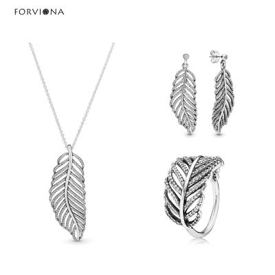 China New CLASSIC Charm Elegant Classic Jewelry Set Ring Earring Necklace Plated 925 Silver Plated Jewelry Wholesale for sale