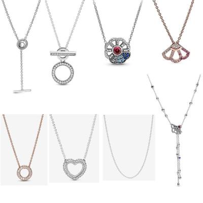 China CLASSIC 925 Sterling Silver Necklace Rose Gold Plated Women's Rose Jewelry Christian Gift for sale